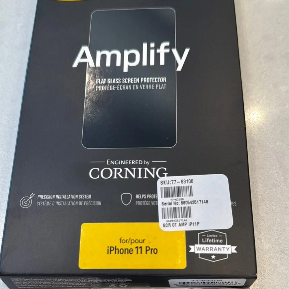 OtterBox Amplify Screen Protector for iPhone 11 Pro - Black and Yellow